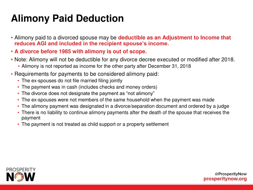 alimony paid deduction