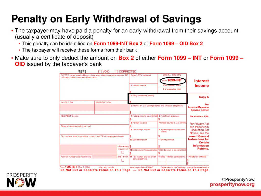 penalty on early withdrawal of savings