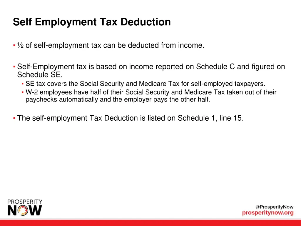 self employment tax deduction