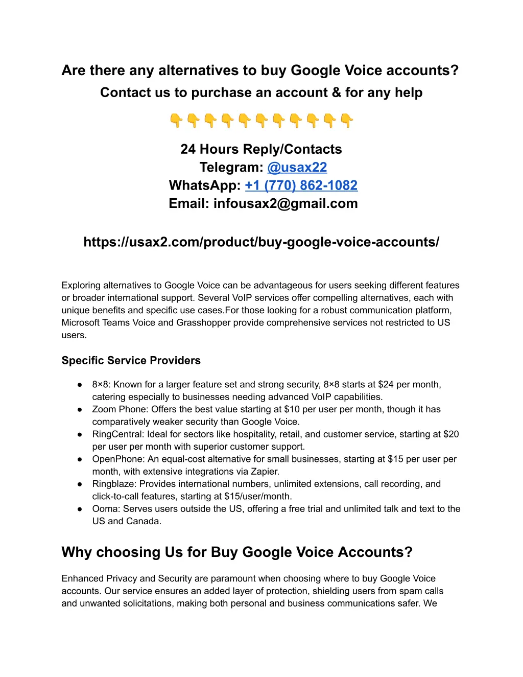 are there any alternatives to buy google voice