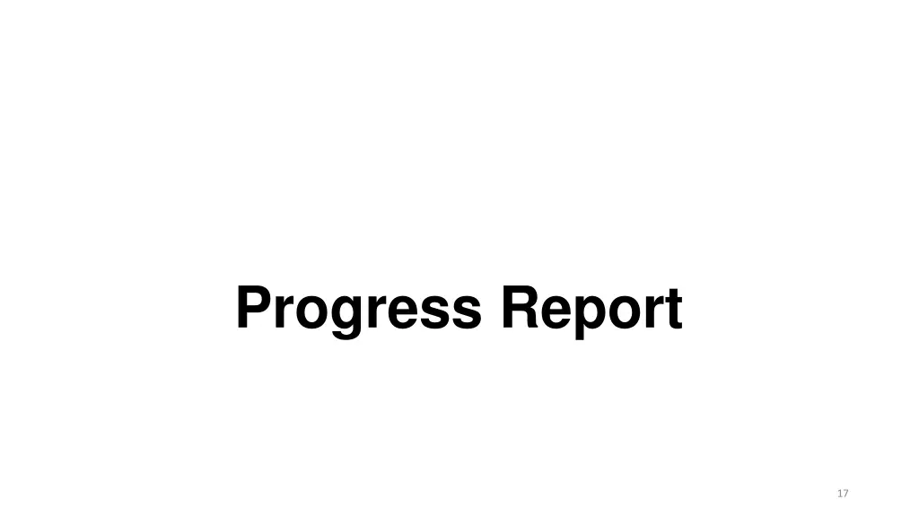 progress report