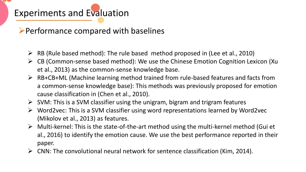 experiments and evaluation 1