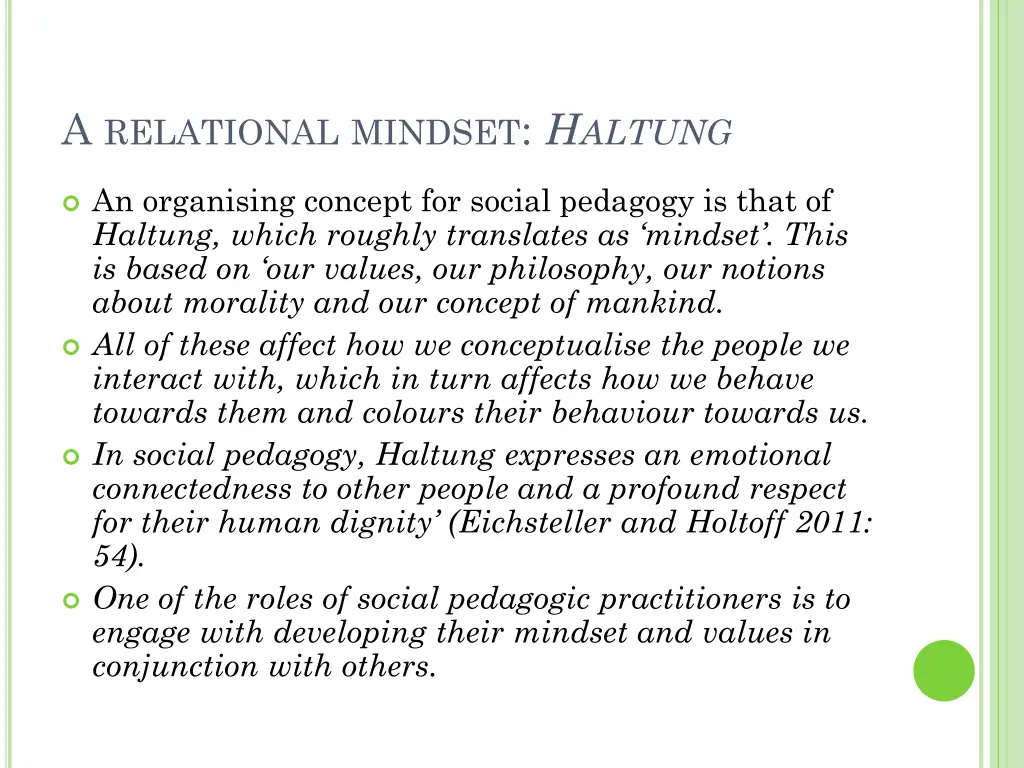 a relational mindset h altung