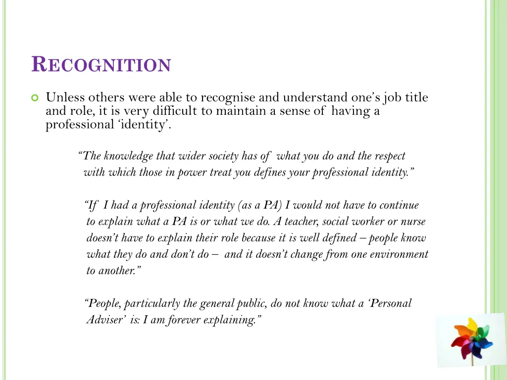 r ecognition