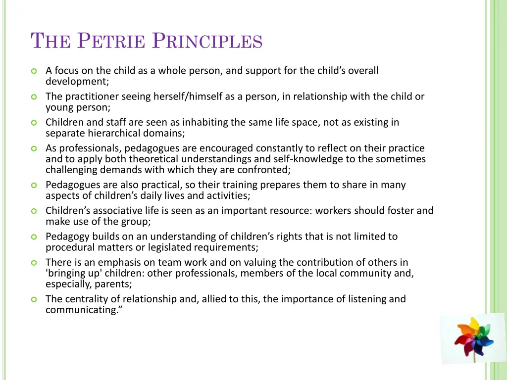 t he p etrie p rinciples