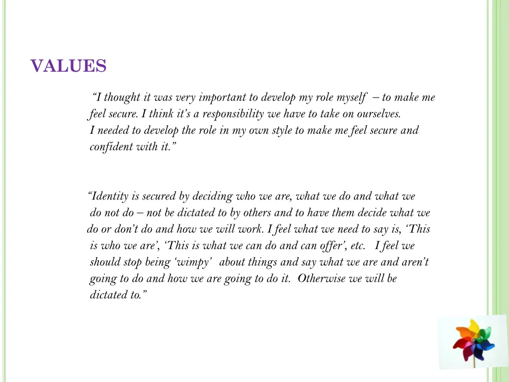 values 1
