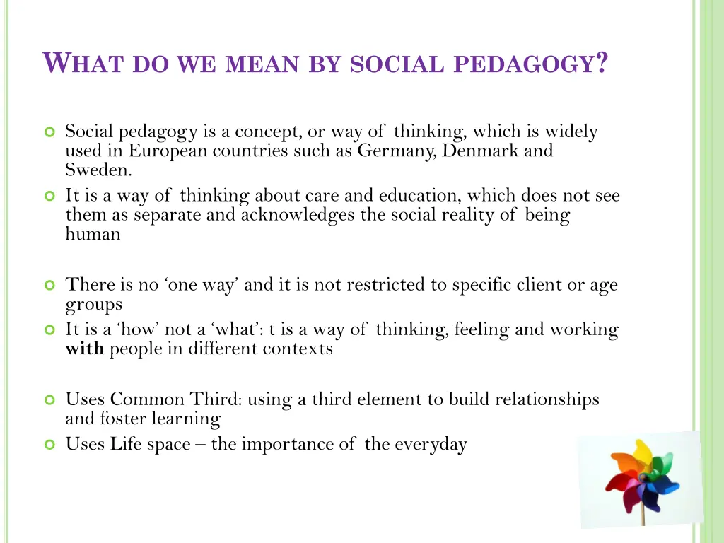 w hat do we mean by social pedagogy