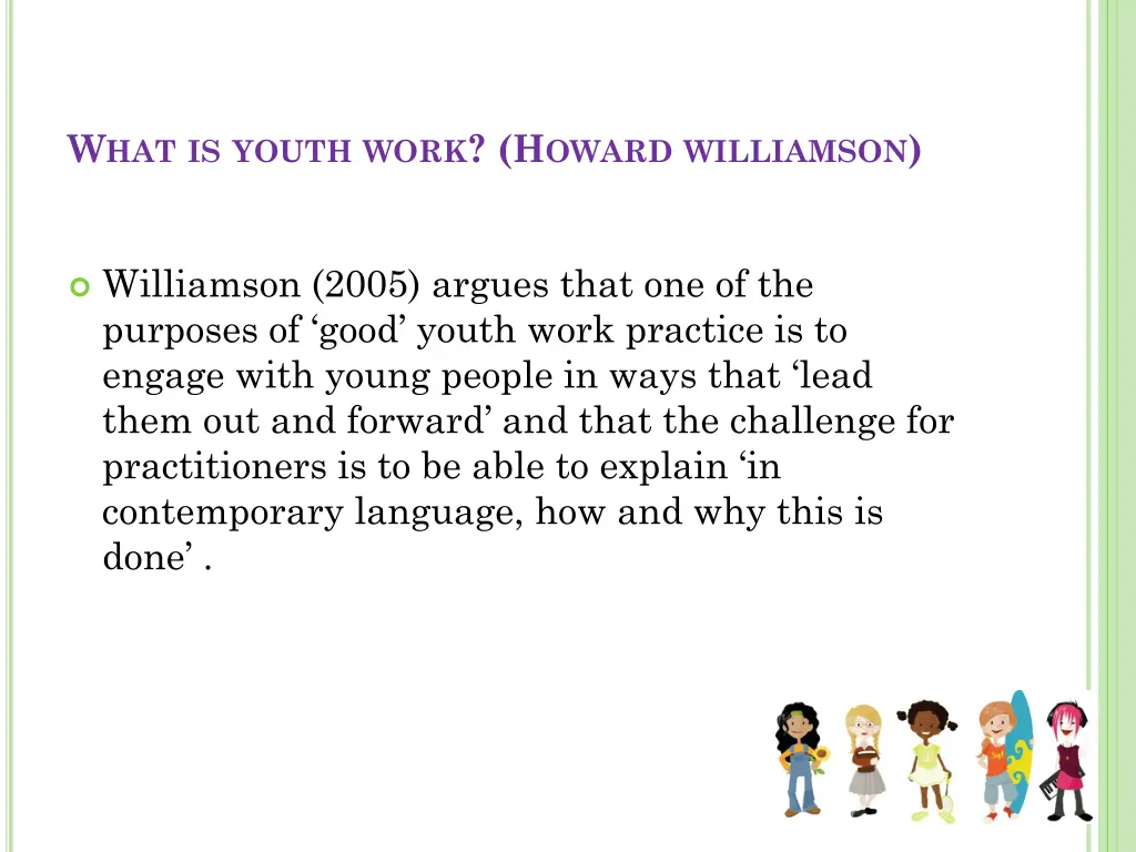 w hat is youth work h oward williamson