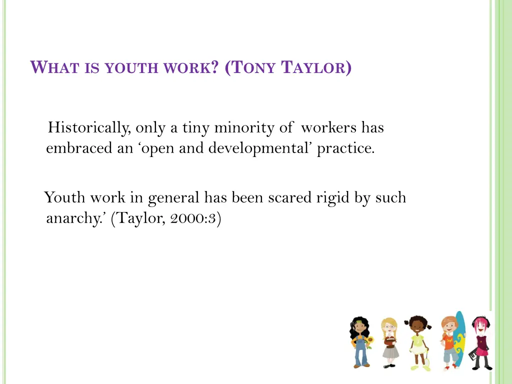 w hat is youth work t ony t aylor