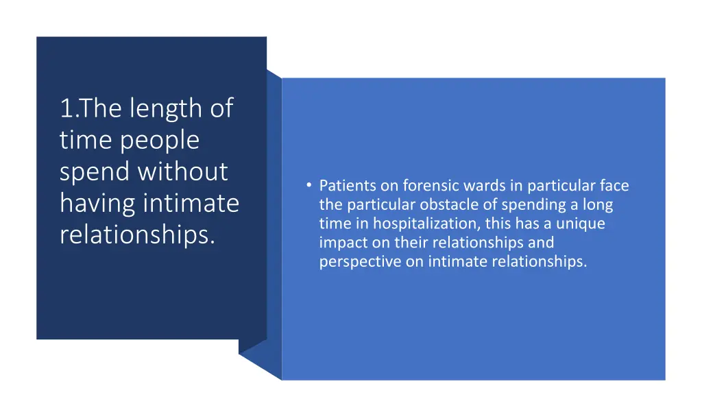 1 the length of time people spend without having
