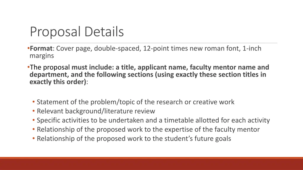 proposal details