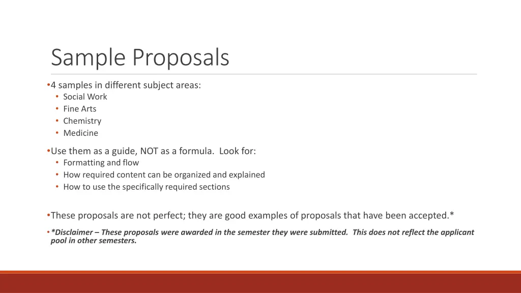 sample proposals