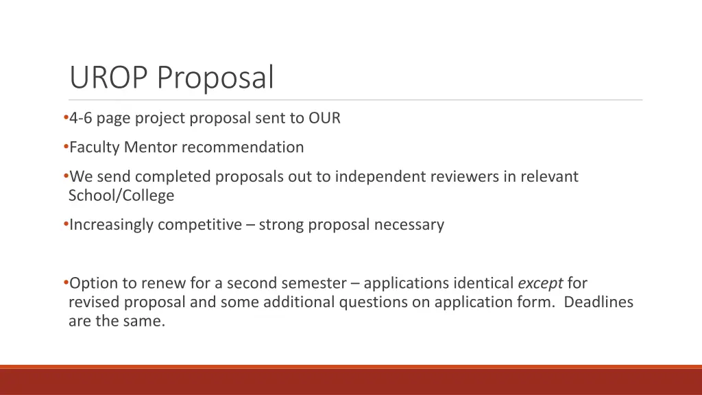 urop proposal