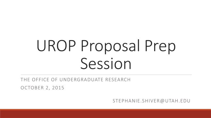 urop proposal prep session