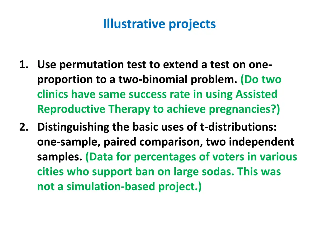 illustrative projects