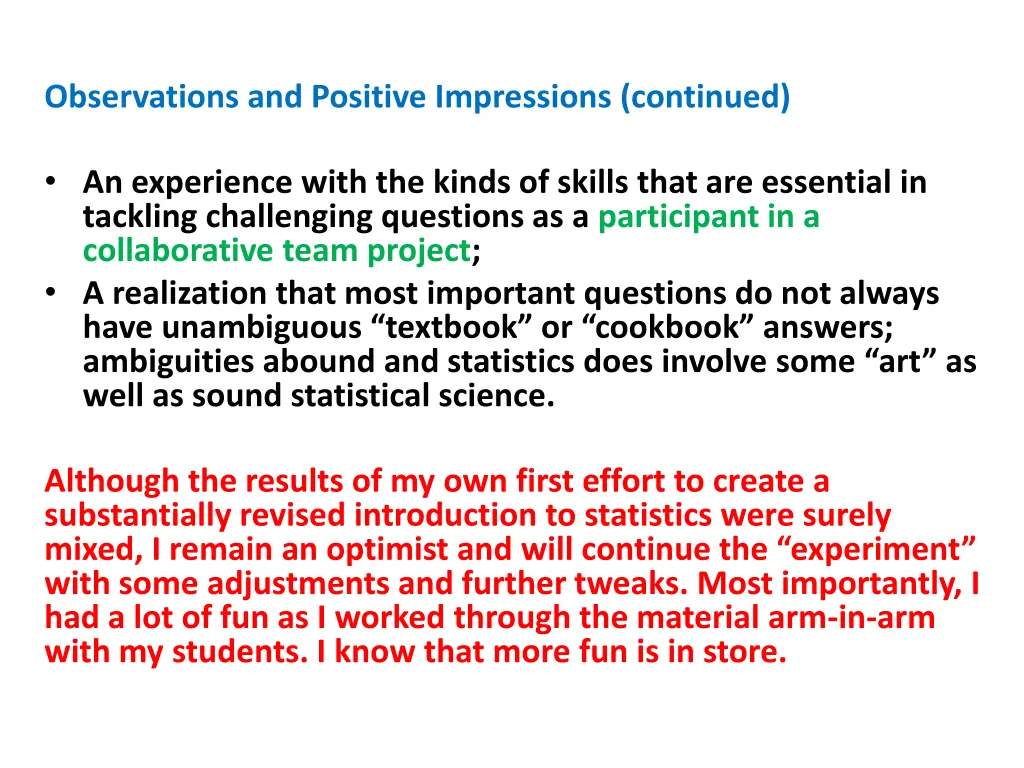 observations and positive impressions continued 1