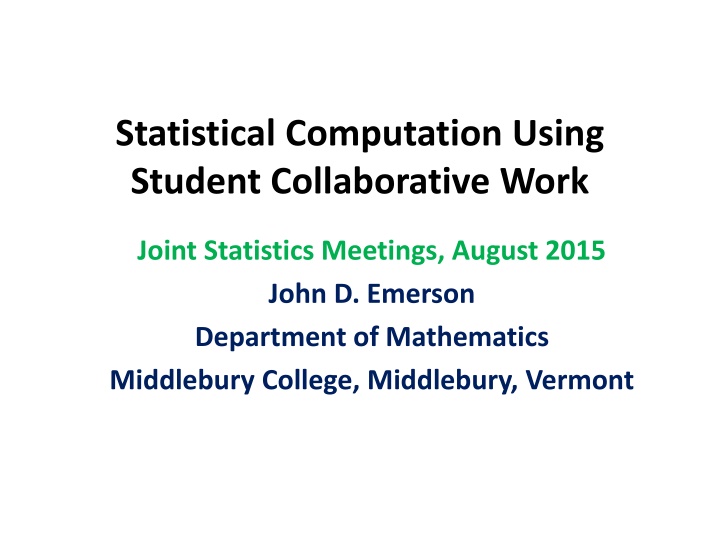 statistical computation using student
