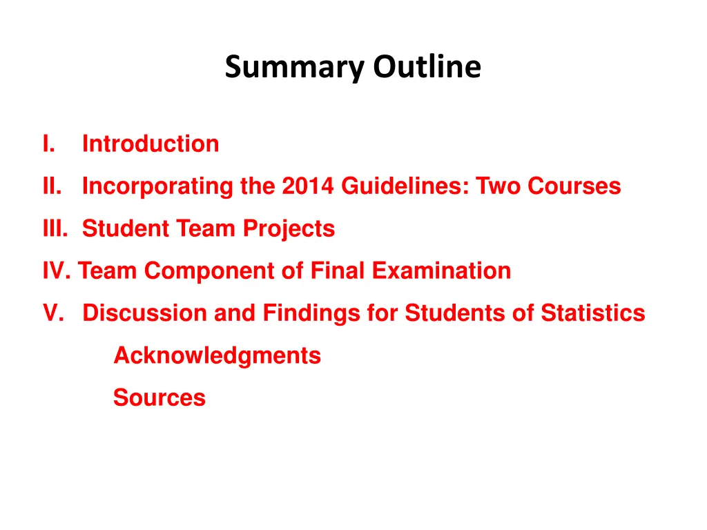 summary outline