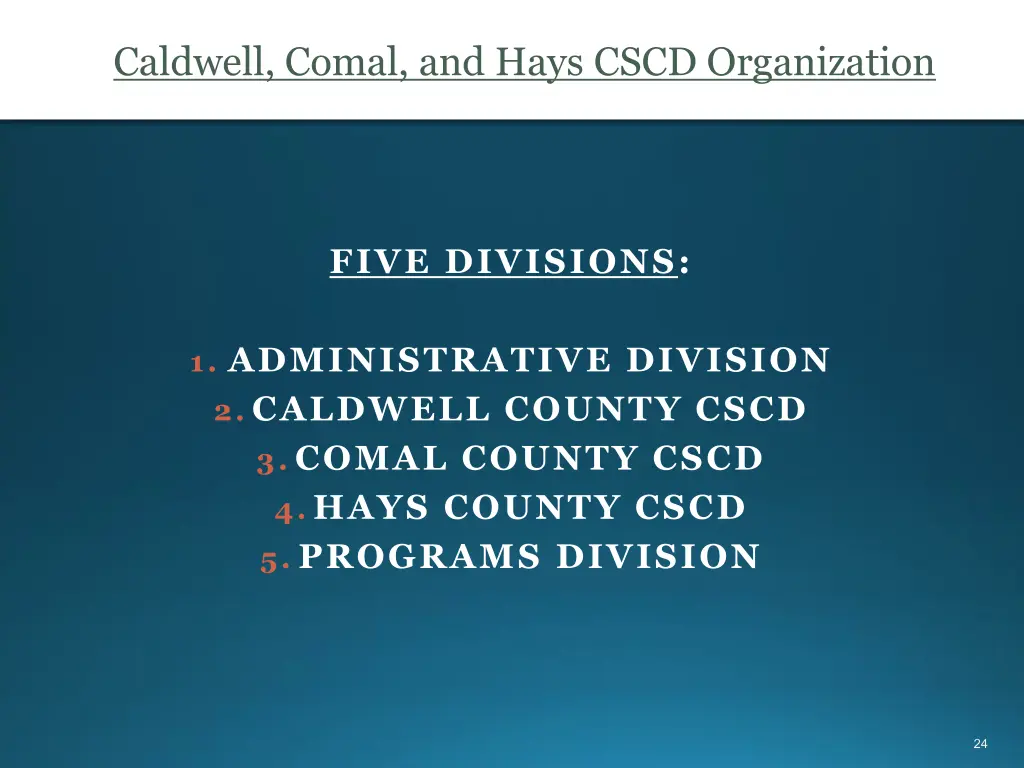 caldwell comal and hays cscd organization