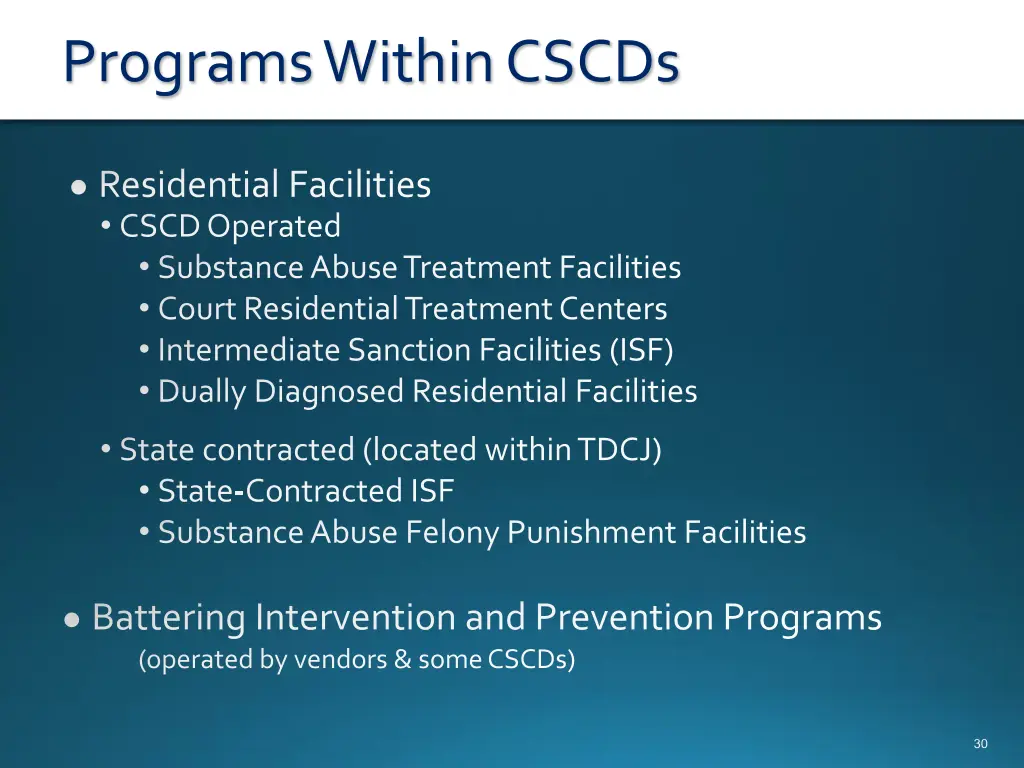 programs within cscds 1