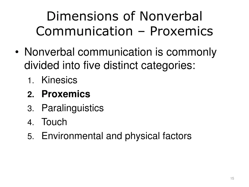 dimensions of nonverbal communication proxemics