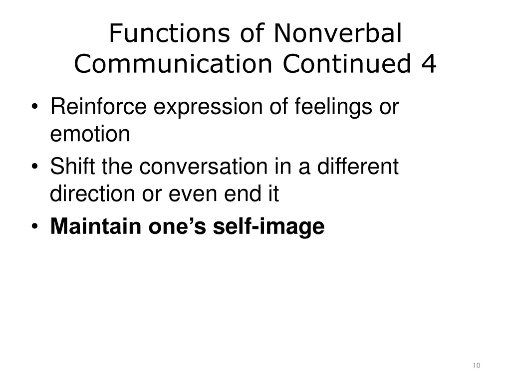 functions of nonverbal communication continued 4