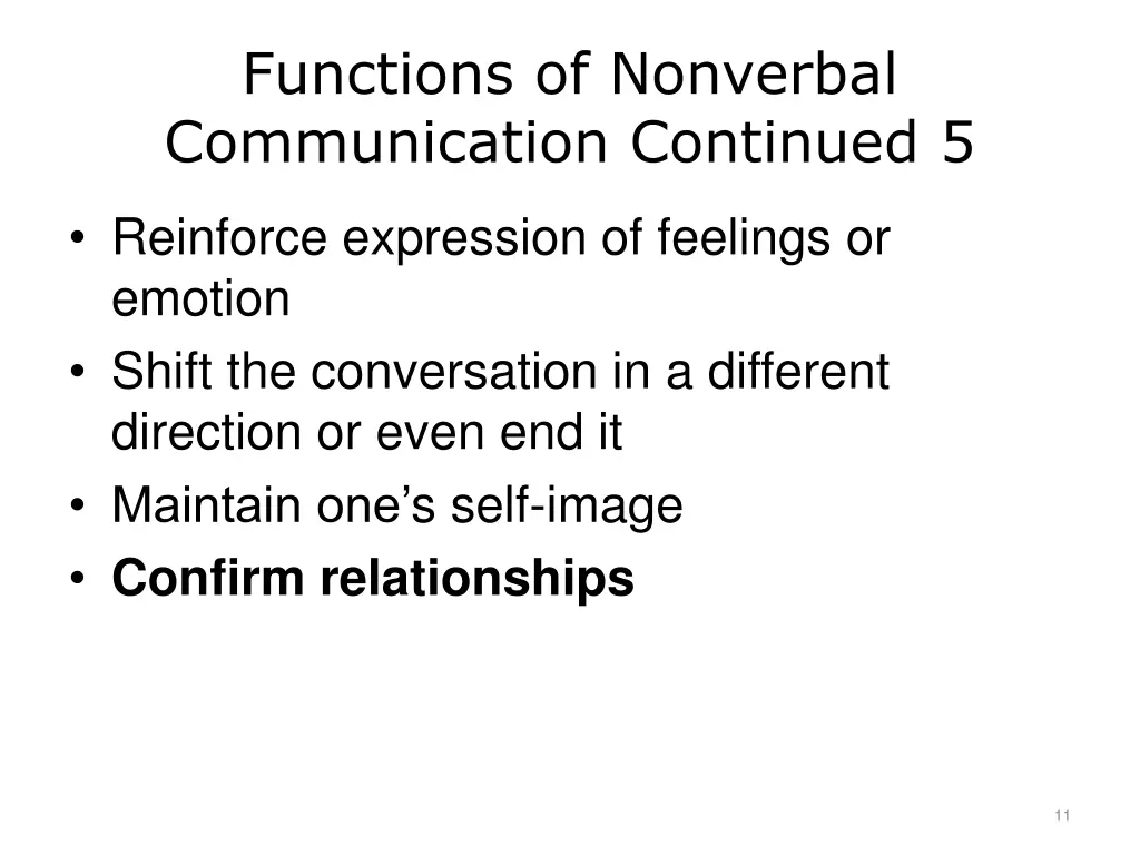 functions of nonverbal communication continued 5