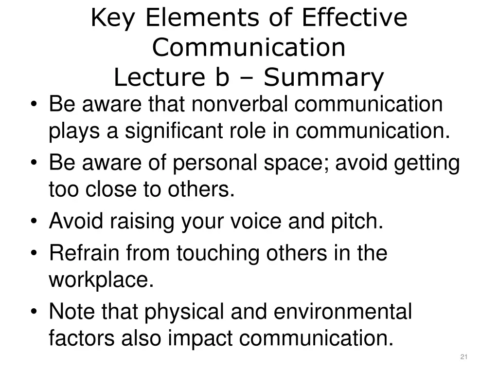 key elements of effective communication lecture