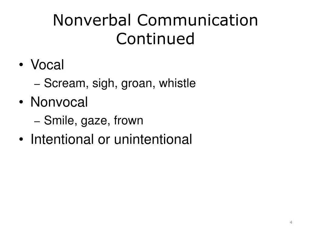nonverbal communication continued