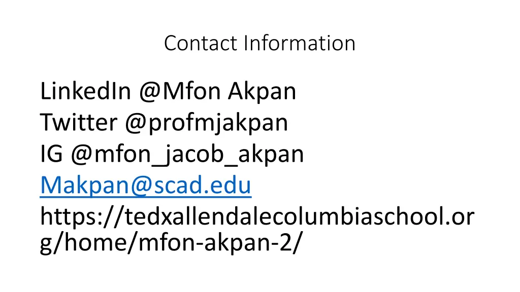contact information