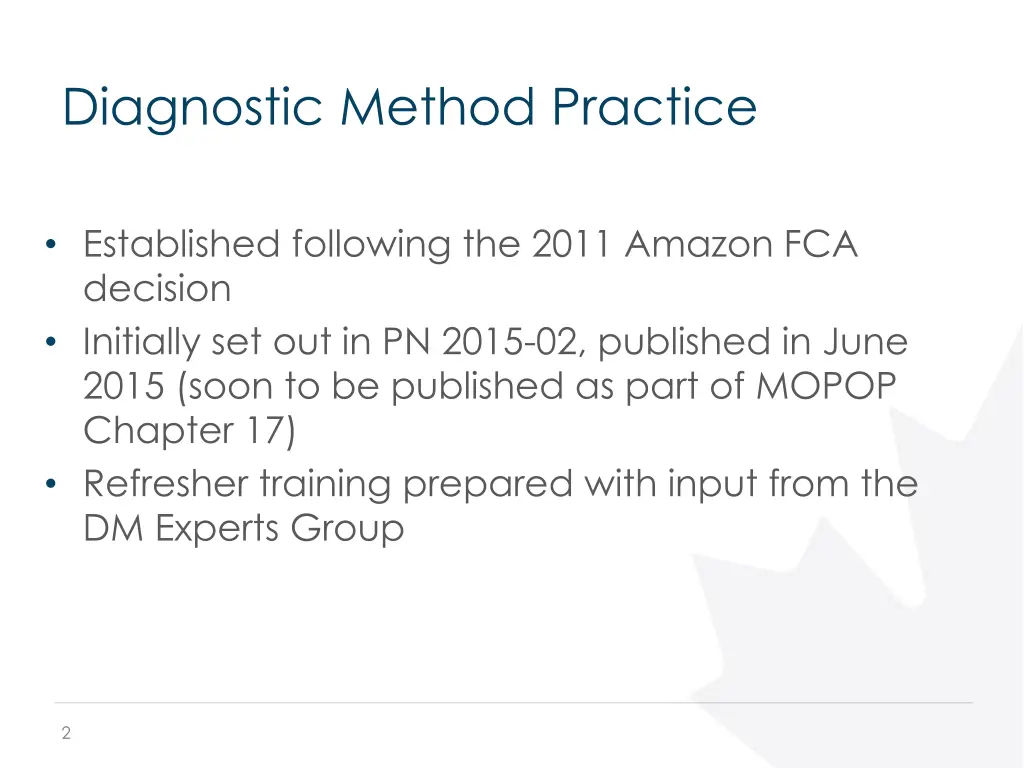 diagnostic method practice