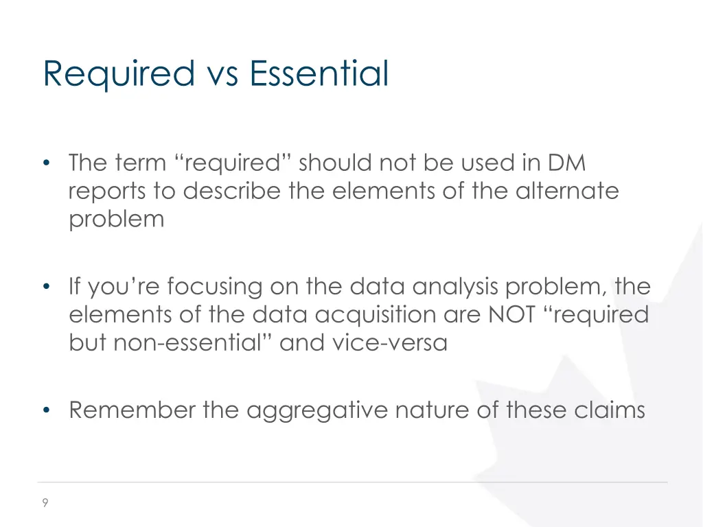 required vs essential