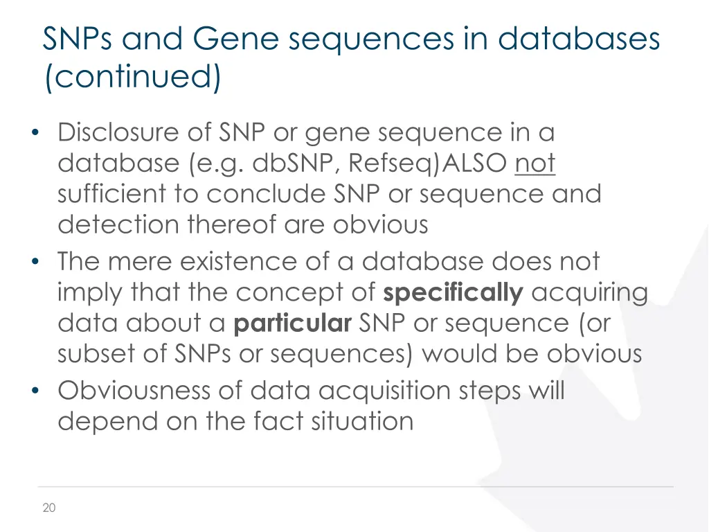 snps and gene sequences in databases continued