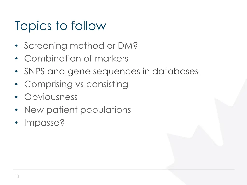 topics to follow