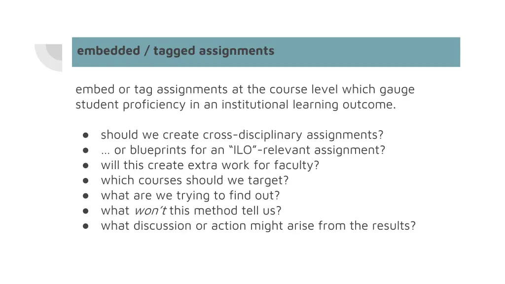 embedded tagged assignments
