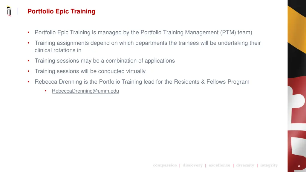 portfolio epic training