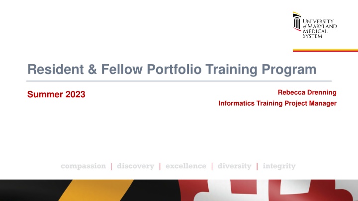 resident fellow portfolio training program