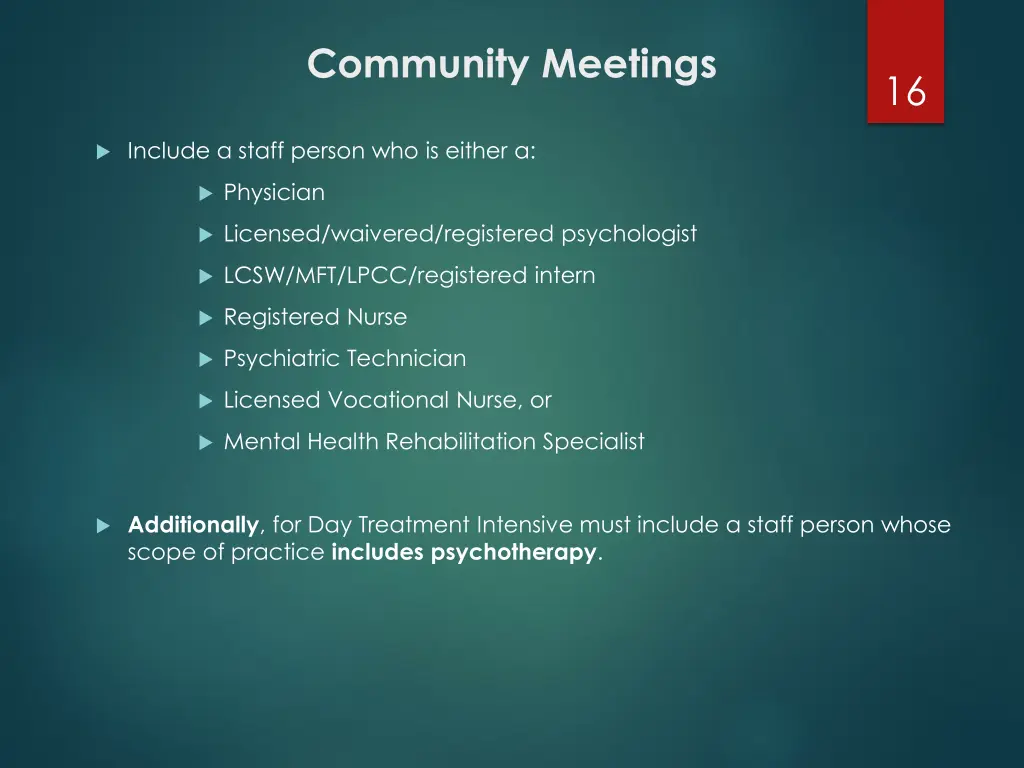 community meetings 1