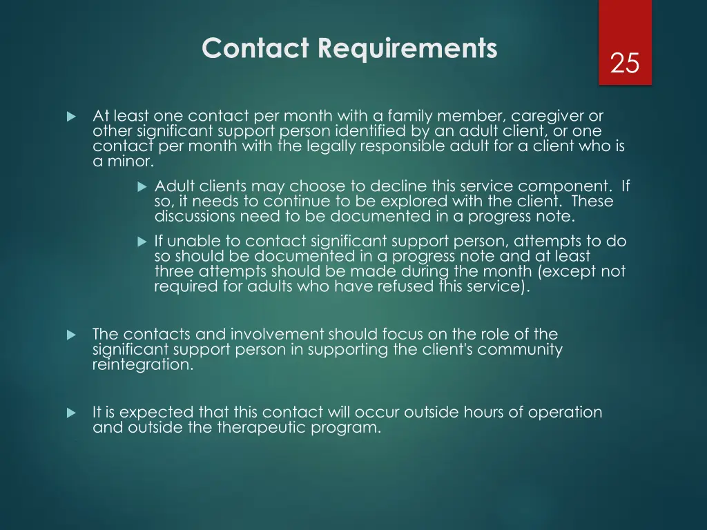 contact requirements