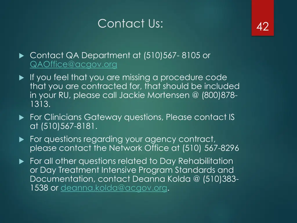 contact us