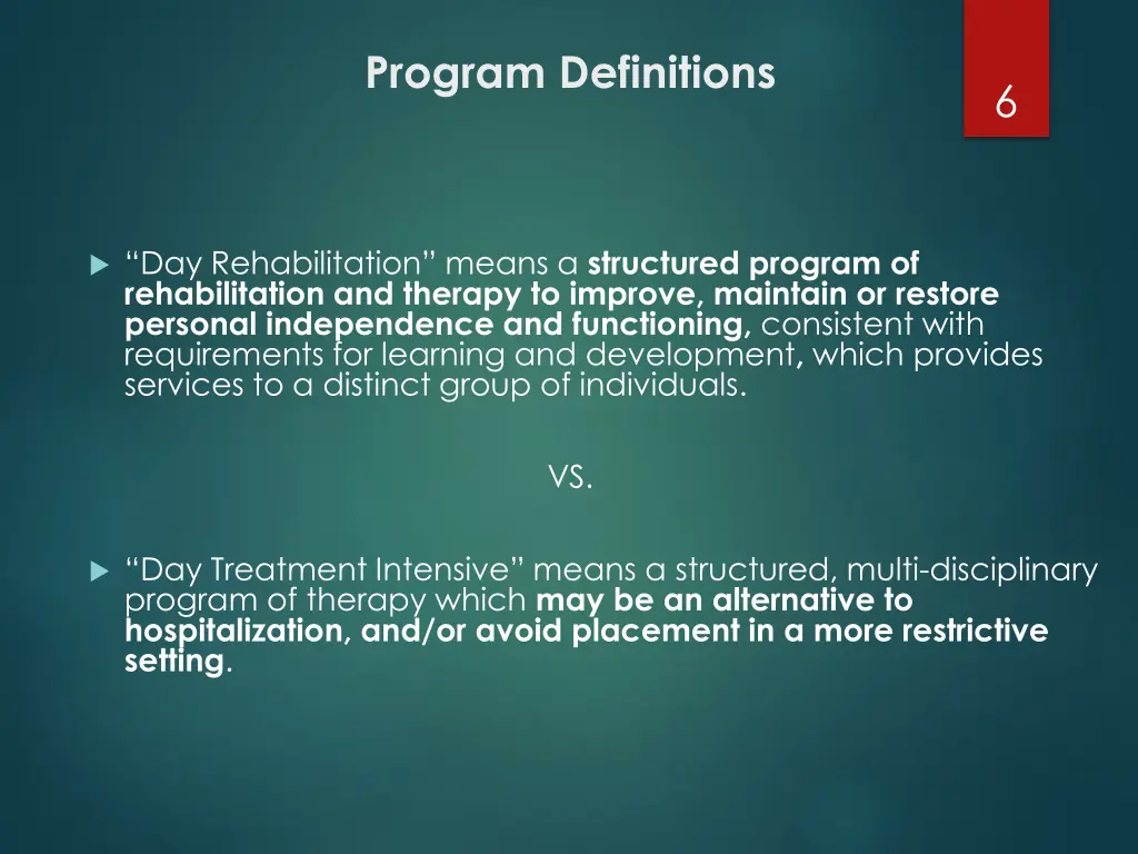 program definitions