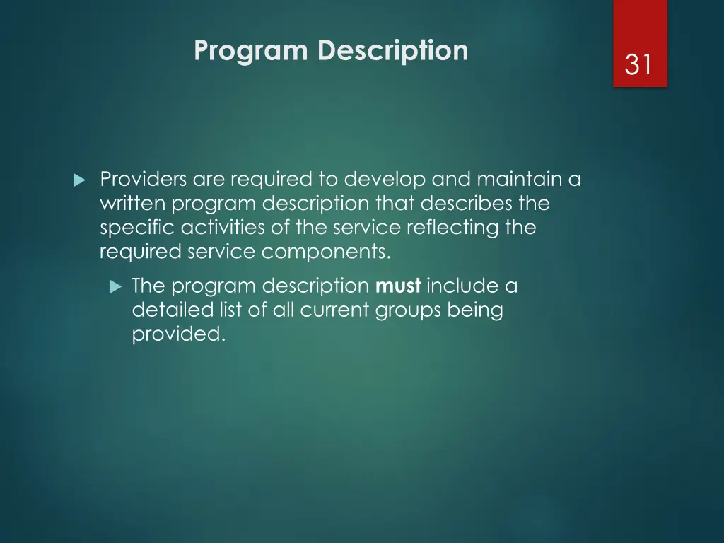 program description