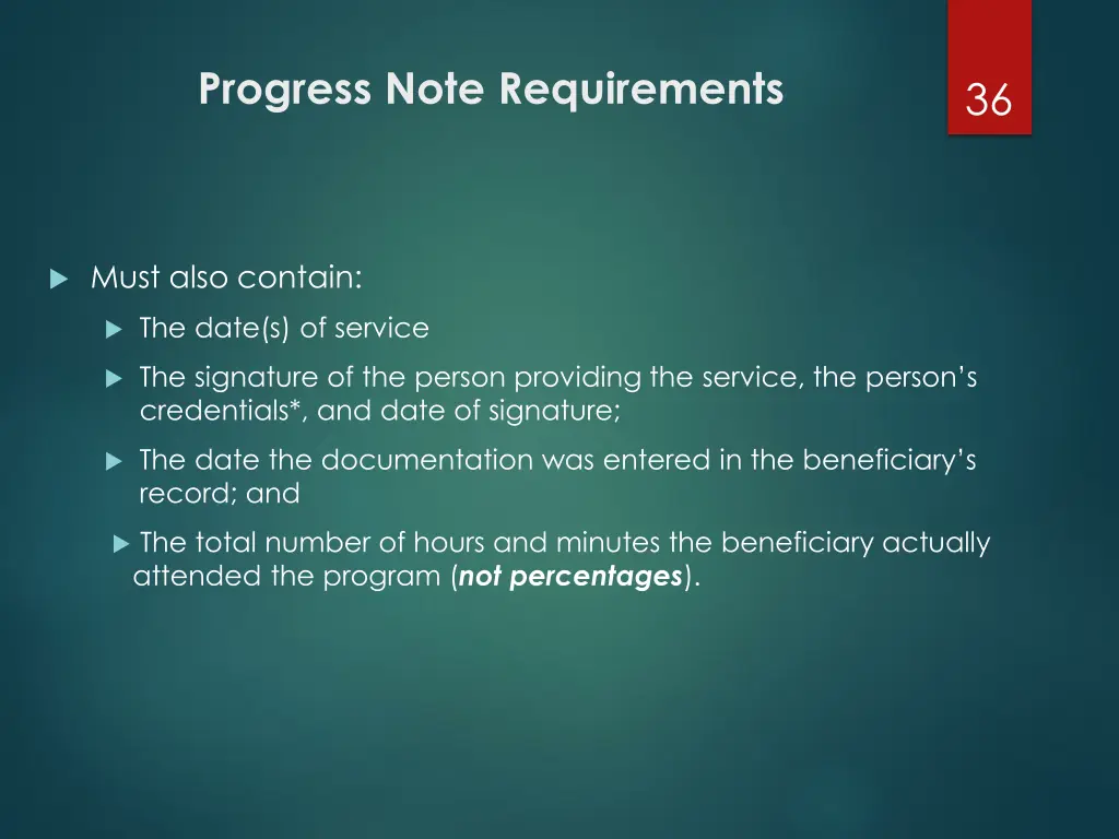 progress note requirements 2