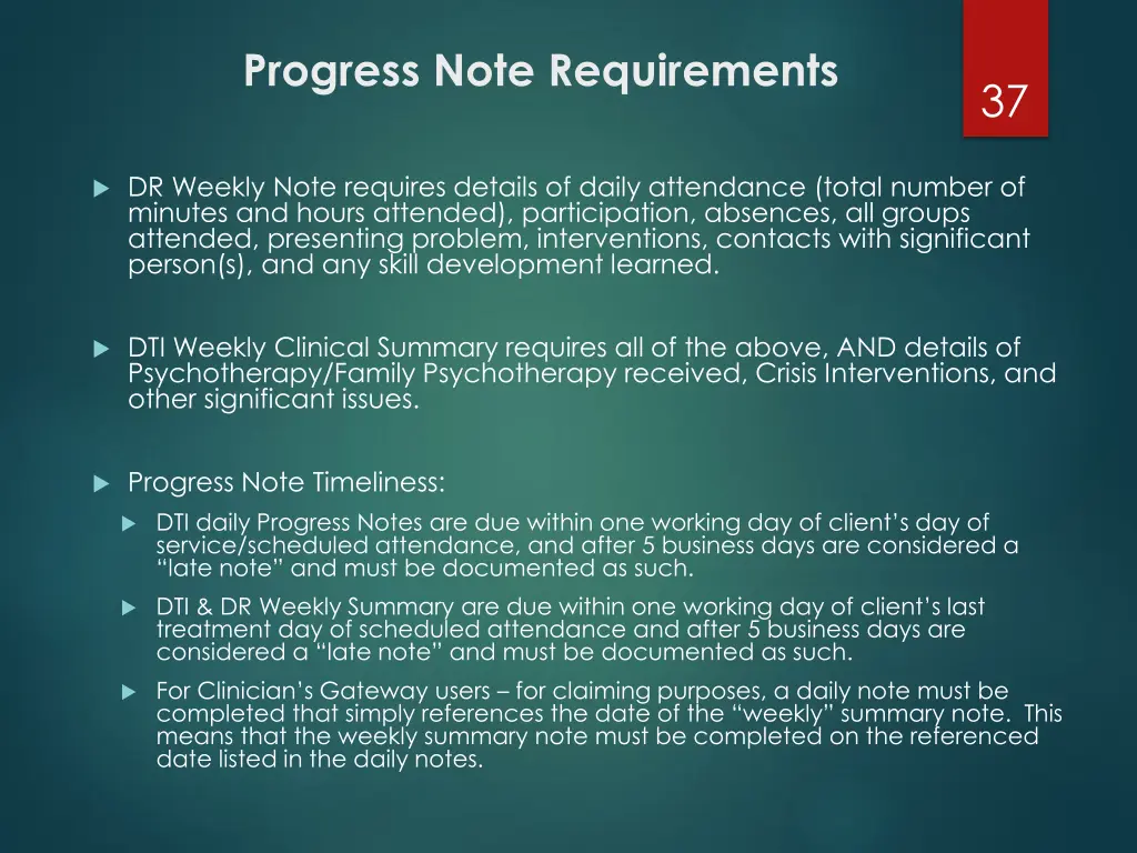 progress note requirements 3