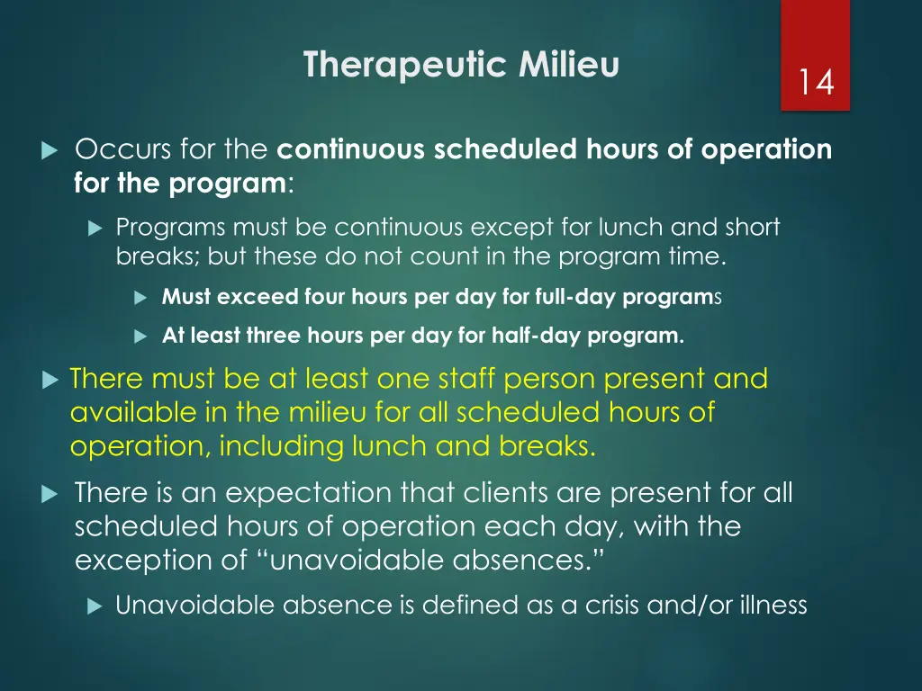 therapeutic milieu