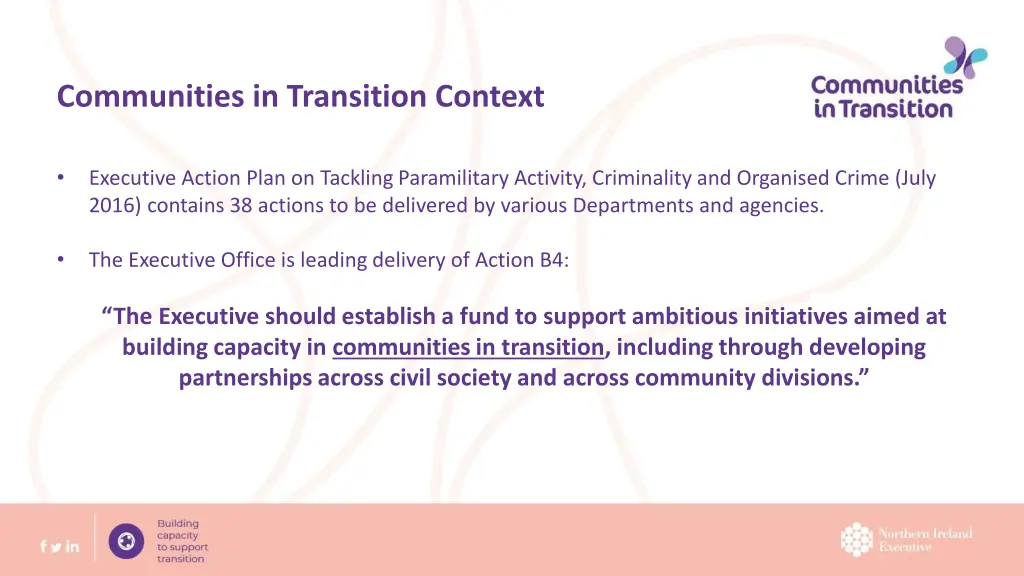 communities in transition context