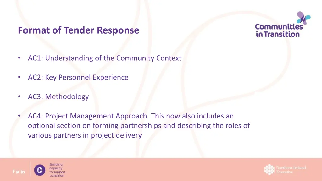 format of tender response