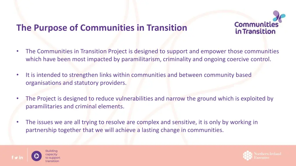 the purpose of communities in transition