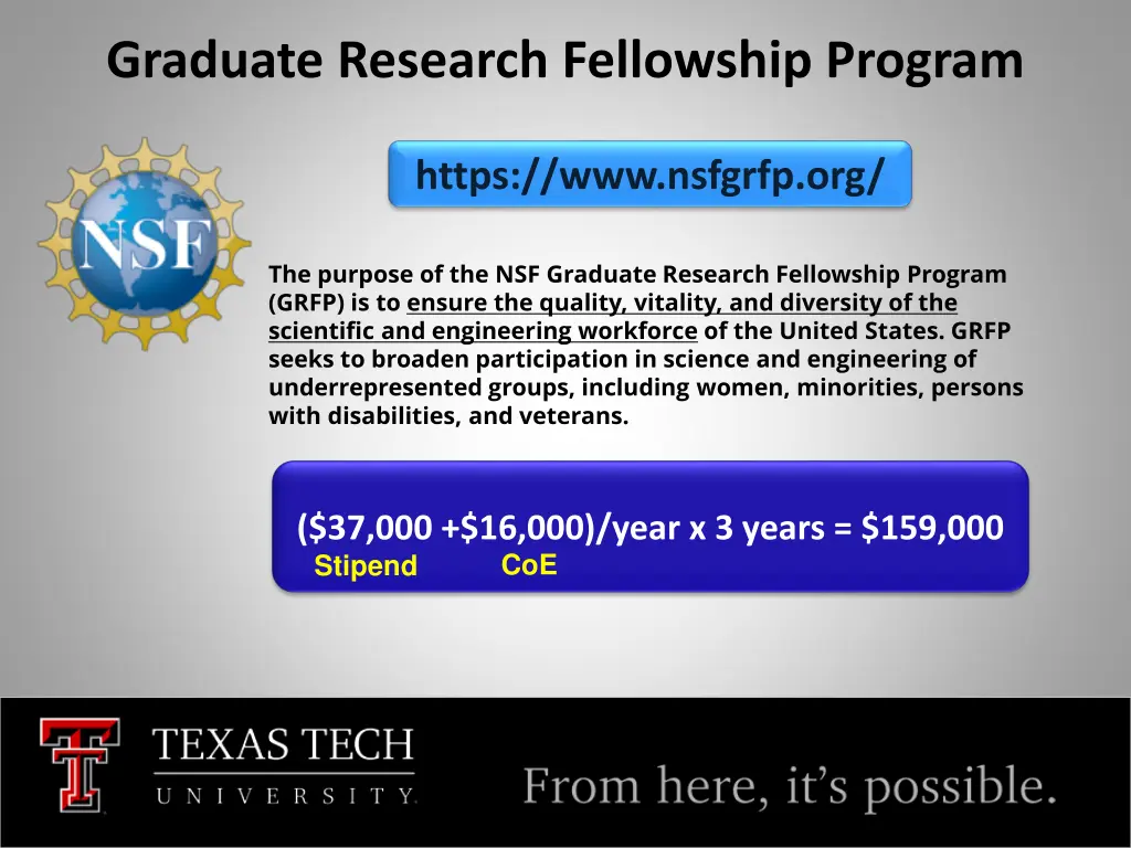 graduate research fellowship program