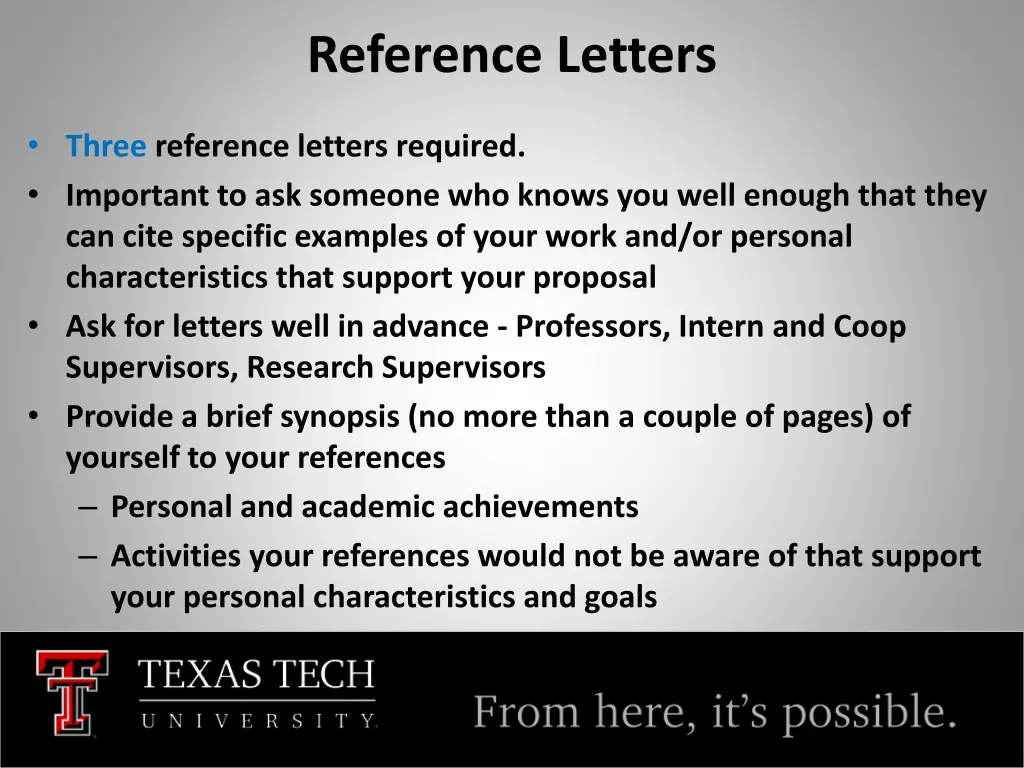 reference letters